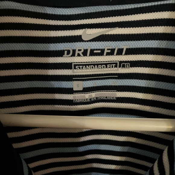 Nike Dri-Fit Blue and White Striped Polo Shirt Small - Picture 6 of 7